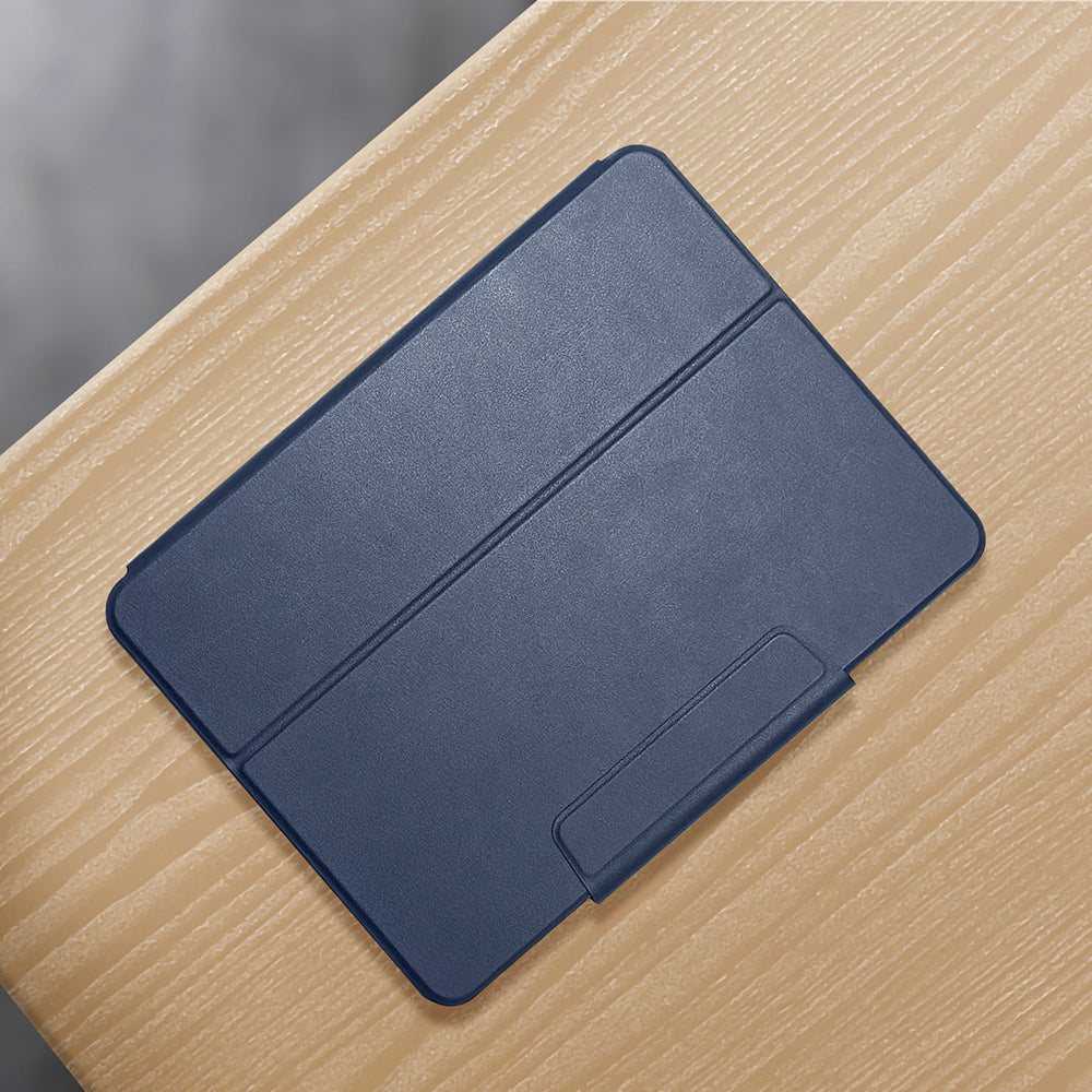 Apple iPad Pro 11 2024 Raptic Spin Detachable Folio PU Ayrılabilir Kalem Bölmeli Standlı Kılıf Lacivert