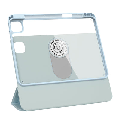 Apple iPad Pro 11 2024 Wiwu 360° Dönebilen Standlı Magnetik Koruyucu Tablet Kılıfı Mavi Açık