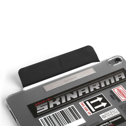 Apple iPad Pro 11 2025 M5 Kılıf SkinArma Sticker Tasarımlı Kalemlikli Arkası Şeffaf Standlı Magnetik Taito Kılıf Siyah