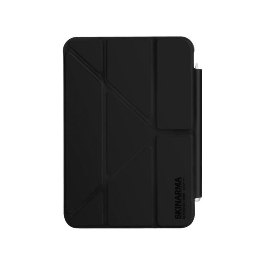 Apple iPad Pro 11 2025 M5 Kılıf SkinArma Sticker Tasarımlı Kalemlikli Arkası Şeffaf Standlı Magnetik Taito Kılıf Siyah