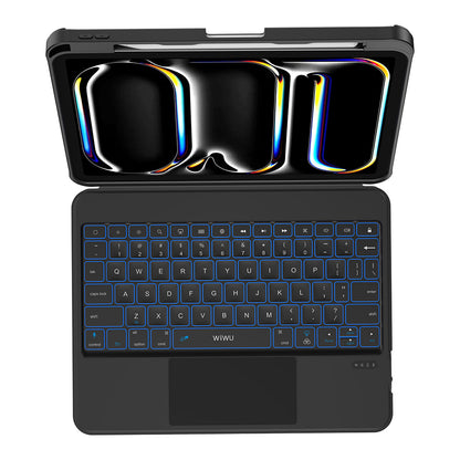 Apple iPad Pro 11 2025 M5 MK-007 Combo Pro Kalem Bölmeli Klavyeli Standlı Kılıf Siyah