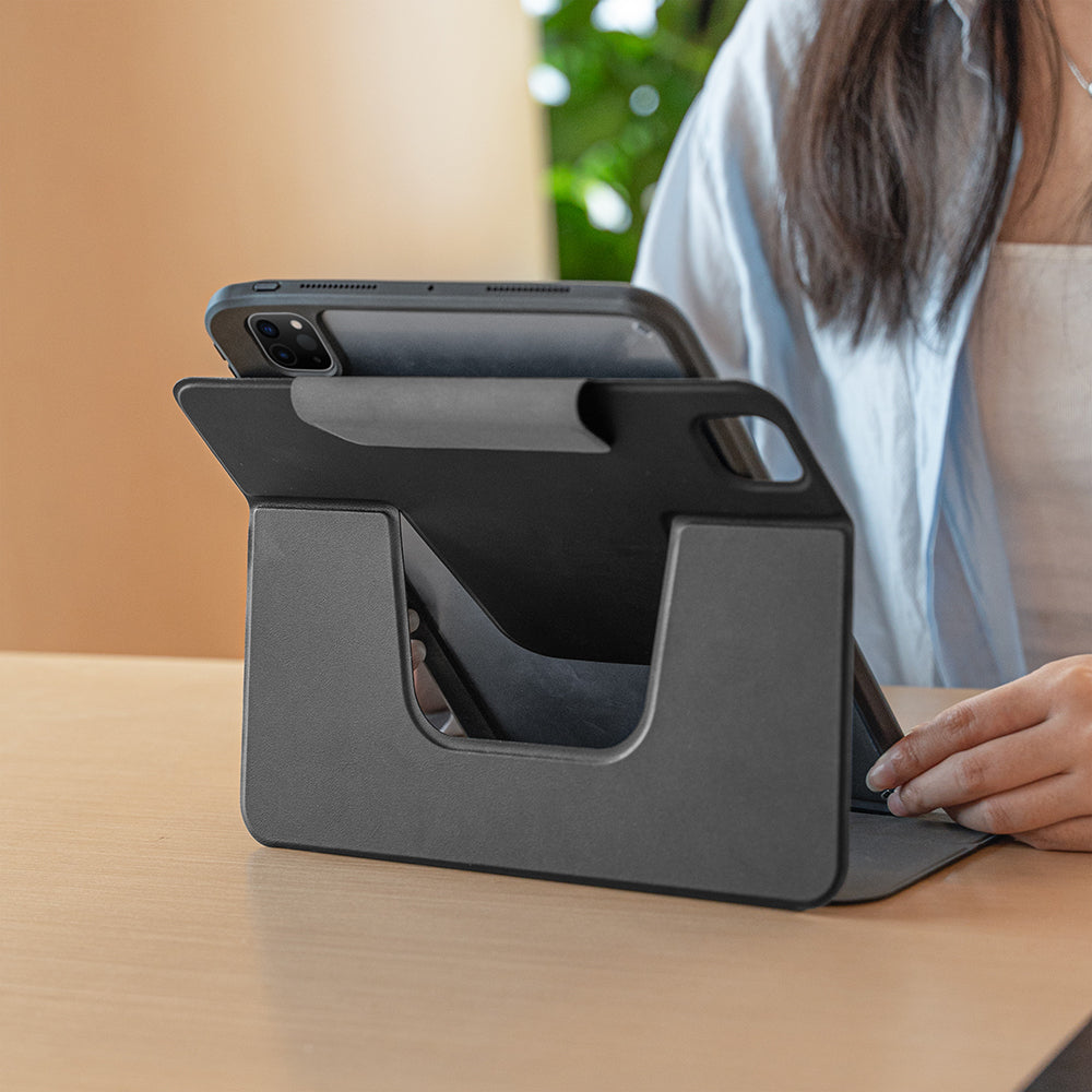 Apple iPad Pro 11 2025 M5 Raptic Spin Detachable Folio PU Ayrılabilir Kalem Bölmeli Standlı Kılıf Lacivert