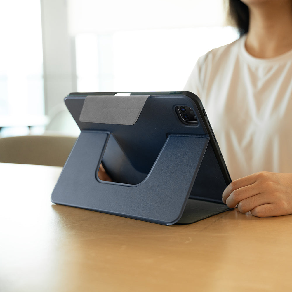 Apple iPad Pro 11 2025 M5 Raptic Spin Detachable Folio PU Ayrılabilir Kalem Bölmeli Standlı Kılıf Siyah