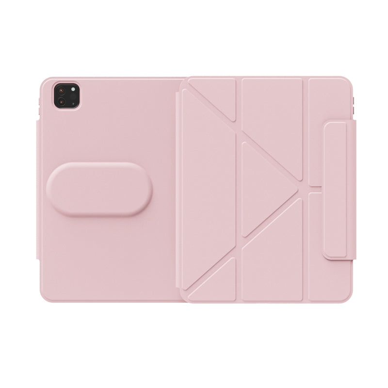 Apple iPad Pro 11 2025 M5 Wiwu 360° Dönebilen Standlı Magnetik Koruyucu Tablet Kılıfı Pembe