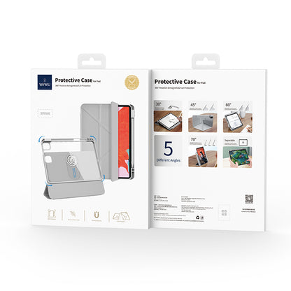 Apple iPad Pro 11 2025 M5 Wiwu 360° Dönebilen Standlı Magnetik Koruyucu Tablet Kılıfı Pembe