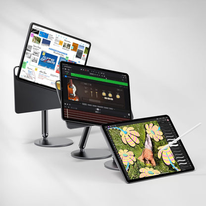 Apple iPad Pro 11 2025 M5 Wiwu ZM-310 360 Derece Dönebilen Magnetik Başlıklı Tablet Standı Gri