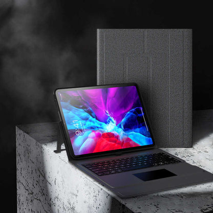 Apple iPad Pro 12.9 2020 (4.Nesil) Benks Multifunctional Kablosuz Klavyeli Kılıf Siyah