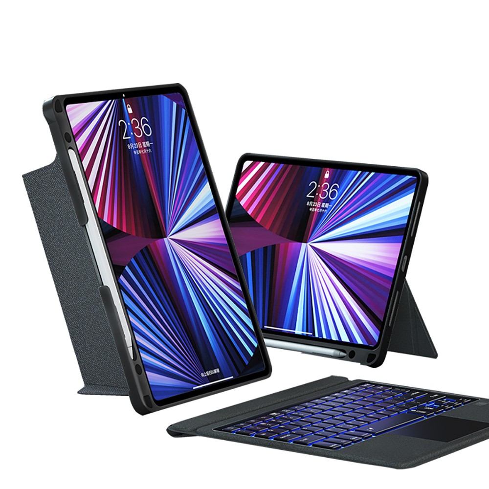 Apple iPad Pro 12.9 2021 (5.Nesil) Wiwu MagTouch Serisi Gizli Kalem Bölmeli Klavyeli Kılıf