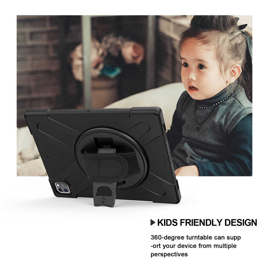 Apple iPad Pro 12.9 2022 M2 Zore Defender Tablet Silikon Siyah