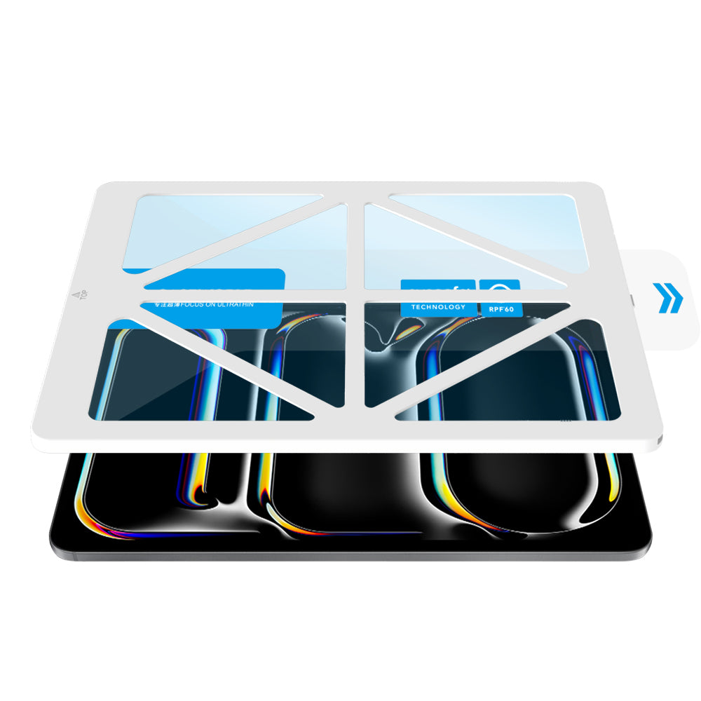 Apple iPad Pro 13 2024 CaseWorld Eyesafe Mavi Işık Teknolojili Temperli Cam Ekran Koruyucu + Uygulama Aparatı Şeffaf