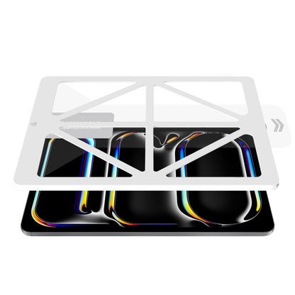 Apple iPad Pro 13 2024 CaseWorld Steel Shield Serisi Temperli Cam Ekran Koruyucu + Uygulama Aparatı Şeffaf