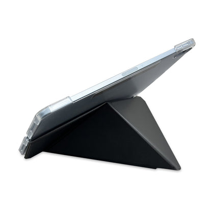 Apple iPad Pro 13 2024 Raptic Clear Folio Airbagli Şeffaf Kapaklı Katlanabilir Standlı Kılıf Siyah