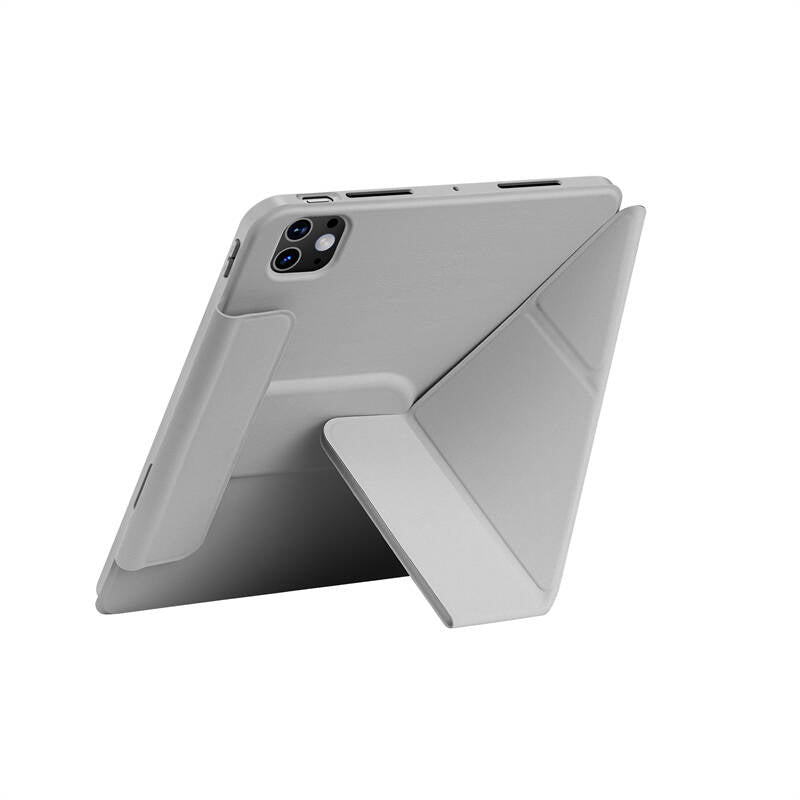 Apple iPad Pro 13 2024 Wiwu 360° Dönebilen Standlı Magnetik Koruyucu Tablet Kılıfı Gri