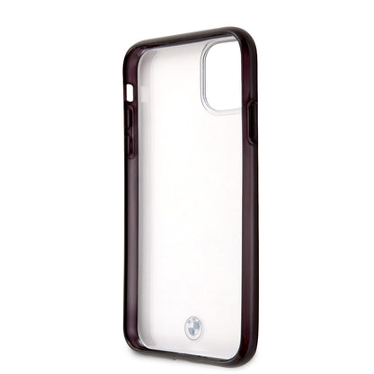 Apple iPhone 11 Kılıf BMW Transparan Elektroplatin Kenar Kaplama Dizayn Kapak Şeffaf-Siyah