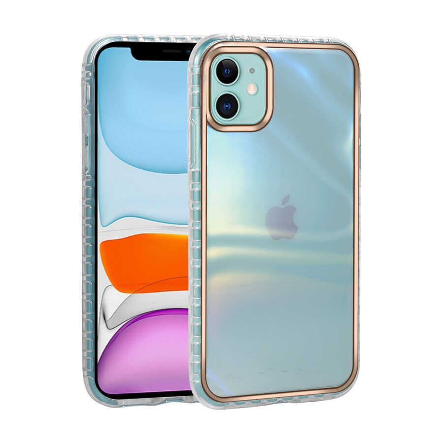 Apple iPhone 11 Kılıf Desenli Parlayan Transparan Zore Avva Kapak