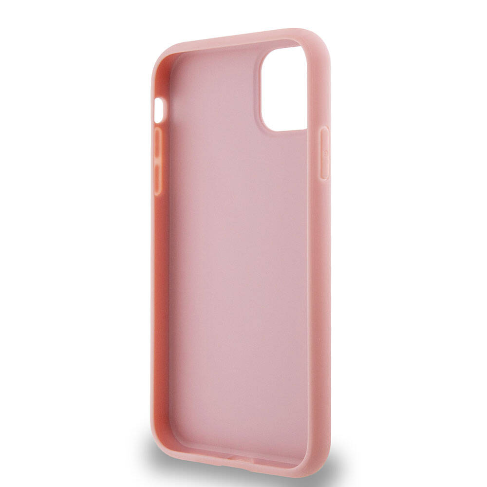 Apple iPhone 11 Kılıf Guess Orjinal Lisanslı 4G Büyük Metal Logolu Glitter Kapak Pembe