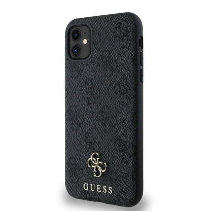Apple iPhone 11 Kılıf Guess Orjinal Lisanslı M-safe Şarj Özellikli Small 4G Classic Kapak Kahverengi