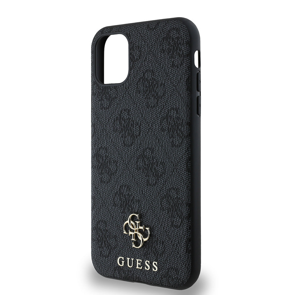 Apple iPhone 11 Kılıf Guess Orjinal Lisanslı M-safe Şarj Özellikli Small 4G Classic Kapak Siyah