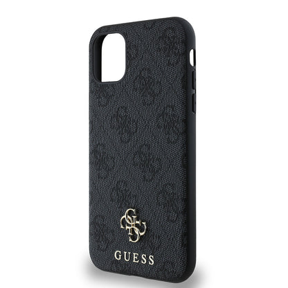 Apple iPhone 11 Kılıf Guess Orjinal Lisanslı M-safe Şarj Özellikli Small 4G Classic Kapak Kahverengi