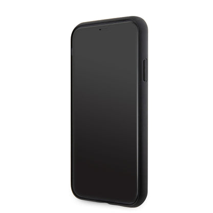 Apple iPhone 11 Kılıf Guess Orjinal Lisanslı Taşlı Arka Yüzey Üçgen Logolu Kapak Siyah