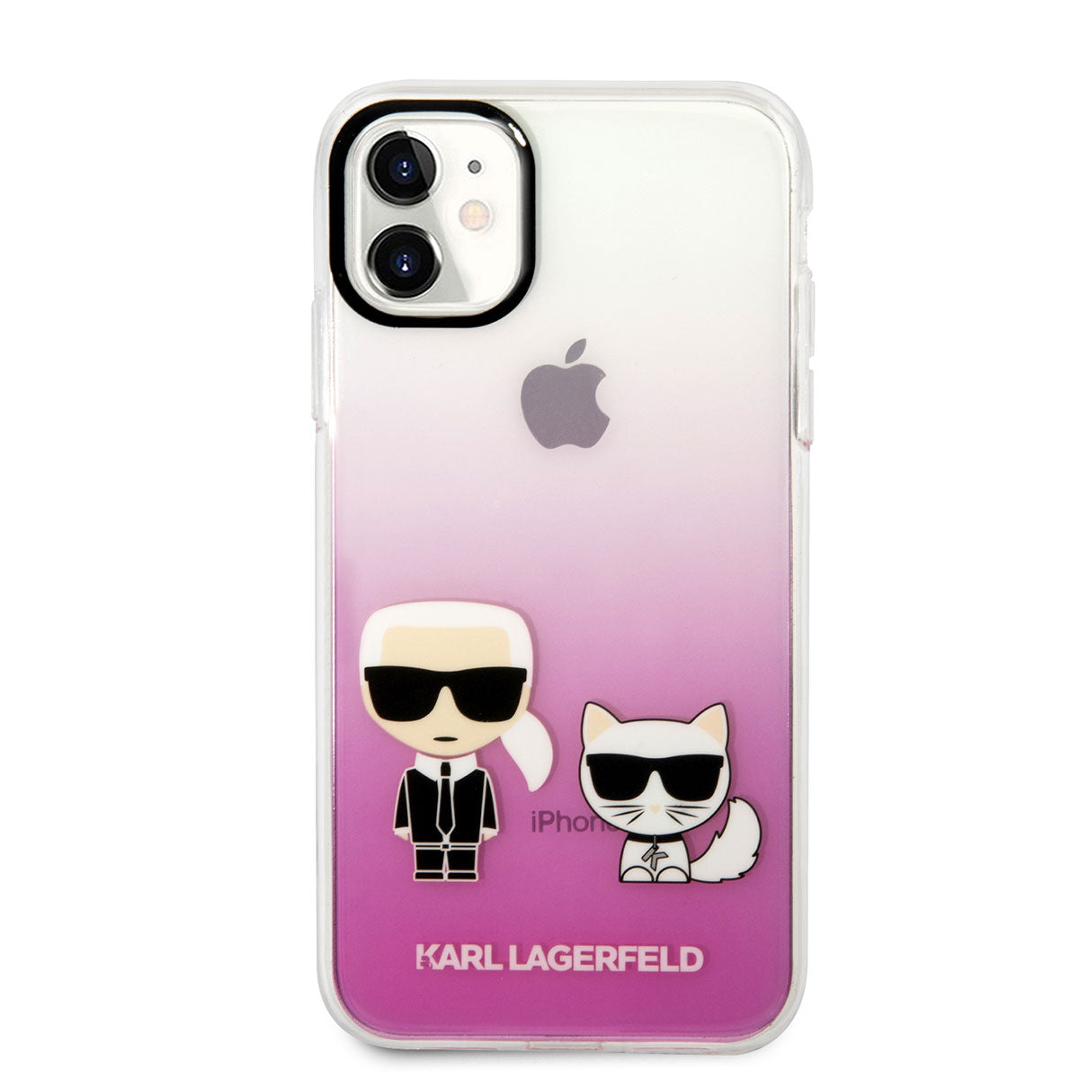 Apple iPhone 11 Kılıf Karl Lagerfeld Sert TPU K&C Dizayn Kapak Pembe