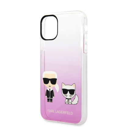 Apple iPhone 11 Kılıf Karl Lagerfeld Sert TPU K&C Dizayn Kapak Pembe