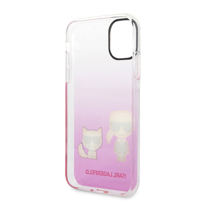 Apple iPhone 11 Kılıf Karl Lagerfeld Sert TPU K&C Dizayn Kapak Pembe