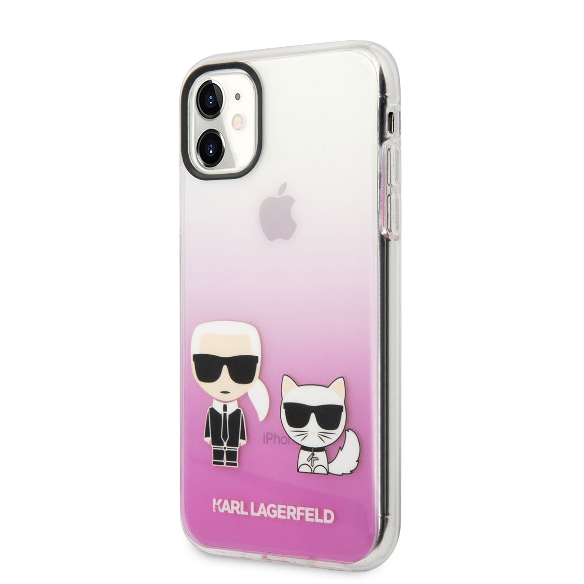 Apple iPhone 11 Kılıf Karl Lagerfeld Sert TPU K&C Dizayn Kapak Pembe