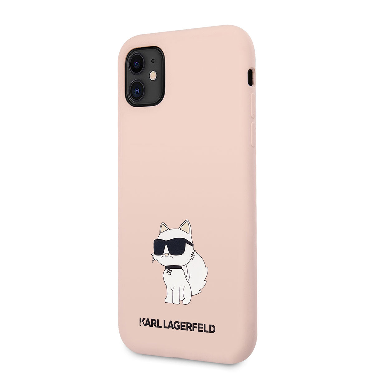 Apple iPhone 11 Kılıf Karl Lagerfeld Silikon Choupette Dizayn Kapak Pembe