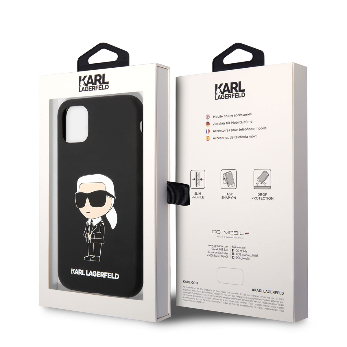Apple iPhone 11 Kılıf Karl Lagerfeld Silikon Karl Dizayn Kapak Siyah