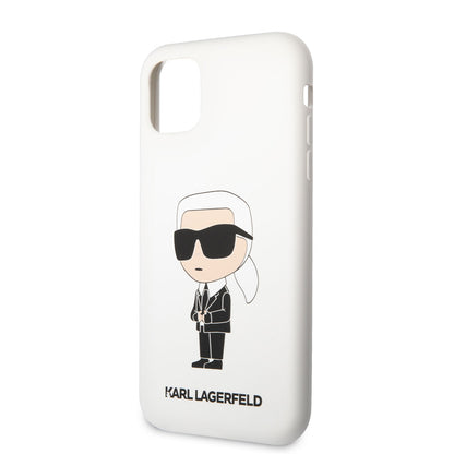 Apple iPhone 11 Kılıf Karl Lagerfeld Silikon Karl Dizayn Kapak Siyah