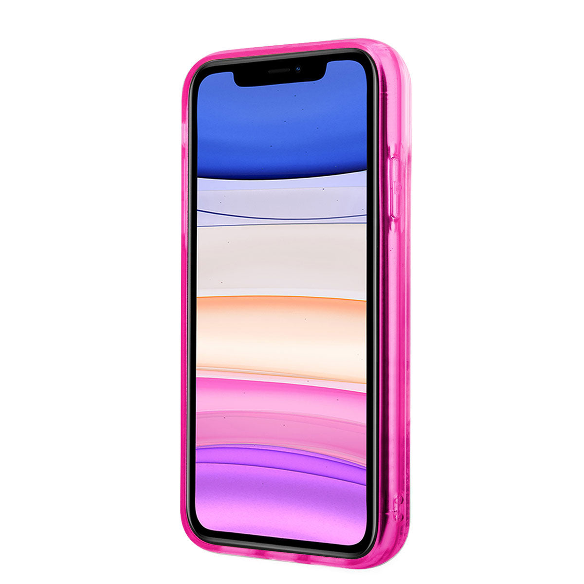 Apple iPhone 11 Kılıf Karl Lagerfeld Sıvılı Simli Elong Dizayn Kapak Pembe