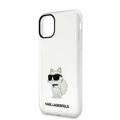 Apple iPhone 11 Kılıf Karl Lagerfeld Transparan Choupette Dizayn Kapak Renksiz