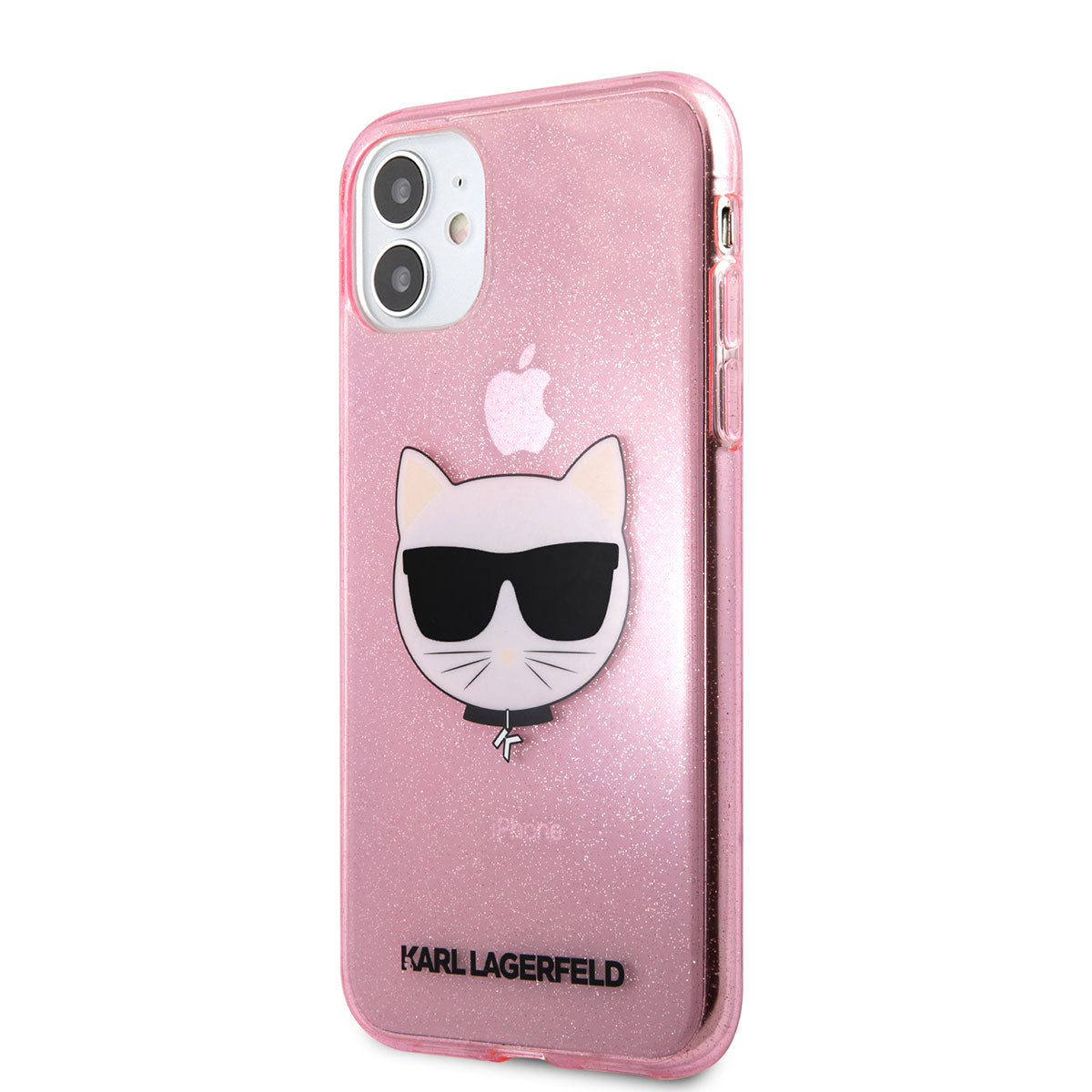 Apple iPhone 11 Kılıf Karl Lagerfeld Transparan Choupette Head Dizayn Kapak Pembe