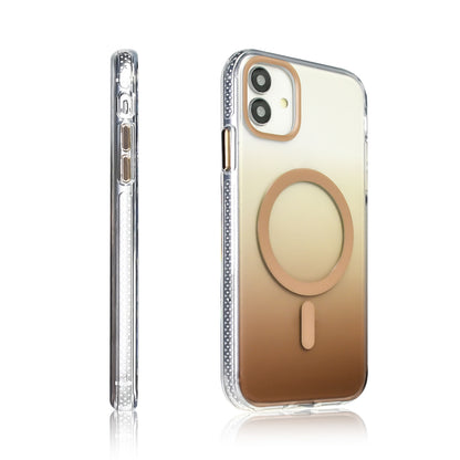 Apple iPhone 11 Kılıf M-safe Şarj Özellikli Transparan Renk Geçişli Zore Toros Kapak Mor