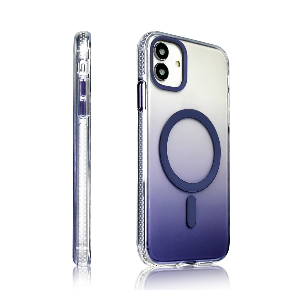 Apple iPhone 11 Kılıf M-safe Şarj Özellikli Transparan Renk Geçişli Zore Toros Kapak Gold