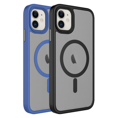 Apple iPhone 11 Kılıf Mat Arka Yüzey Wireless Şarj Özellikli Zore Flet M-safe Kapak Siyah