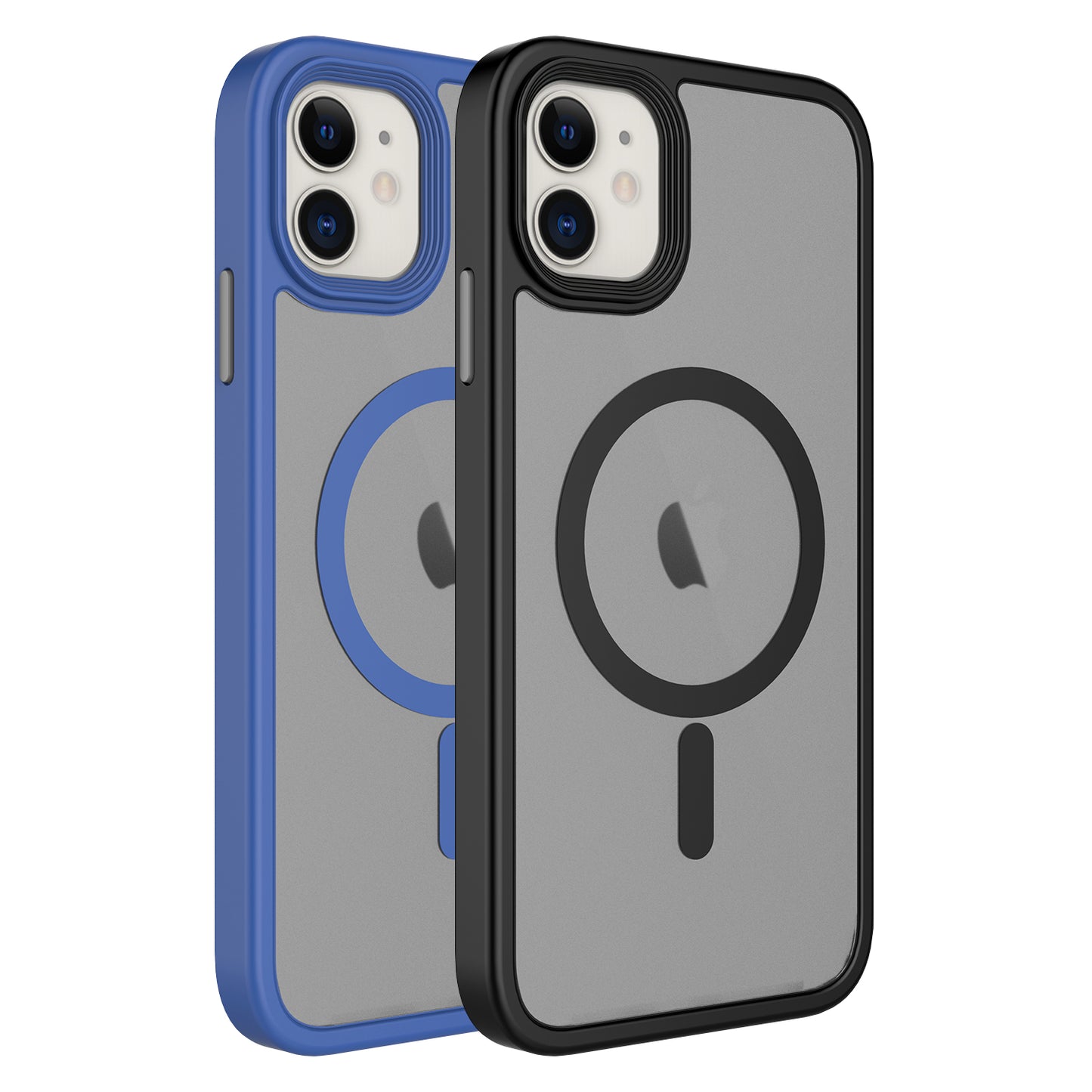 Apple iPhone 11 Kılıf Mat Arka Yüzey Wireless Şarj Özellikli Zore Flet M-safe Kapak Lacivert