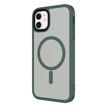 Apple iPhone 11 Kılıf Mat Arka Yüzey Wireless Şarj Özellikli Zore Flet M-safe Kapak Derin Mor