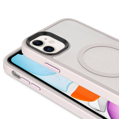 Apple iPhone 11 Kılıf Mat Arka Yüzey Wireless Şarj Özellikli Zore Flet M-safe Kapak Titanyum