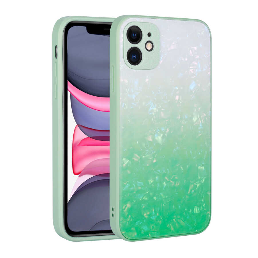 Apple iPhone 11 Kılıf Renk Geçişli Mermer Desenli Sert Silikon Zore Granit Kapak