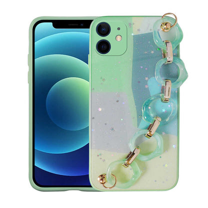 Apple iPhone 11 Kılıf Simli Desenli El Askılı Tutacaklı Zore Elsa Silikon Kapak