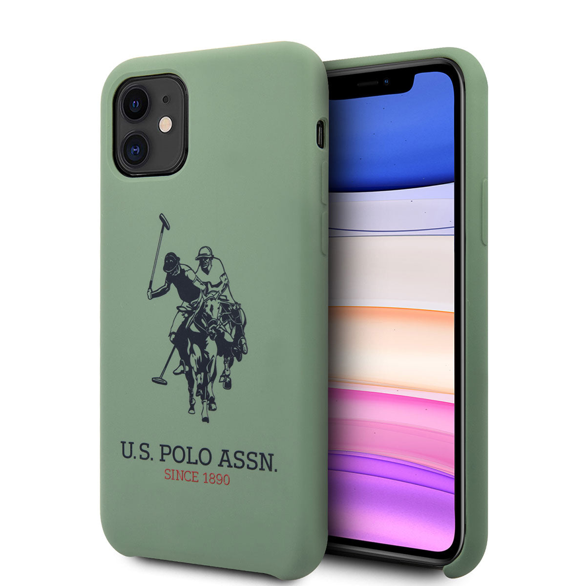 Apple iPhone 11 Kılıf U.S. POLO ASSN. Silikon Büyük Logo Dizayn Kapak Yeşil