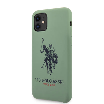Apple iPhone 11 Kılıf U.S. POLO ASSN. Silikon Büyük Logo Dizayn Kapak Yeşil