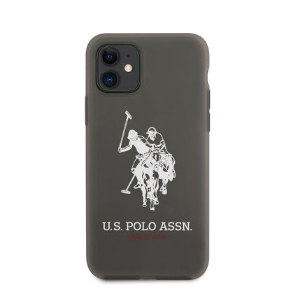 Apple iPhone 11 Kılıf U.S. POLO ASSN. Transparan Silikon Büyük Logo Dizayn Kapak Siyah