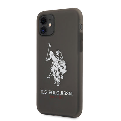 Apple iPhone 11 Kılıf U.S. POLO ASSN. Transparan Silikon Büyük Logo Dizayn Kapak Siyah