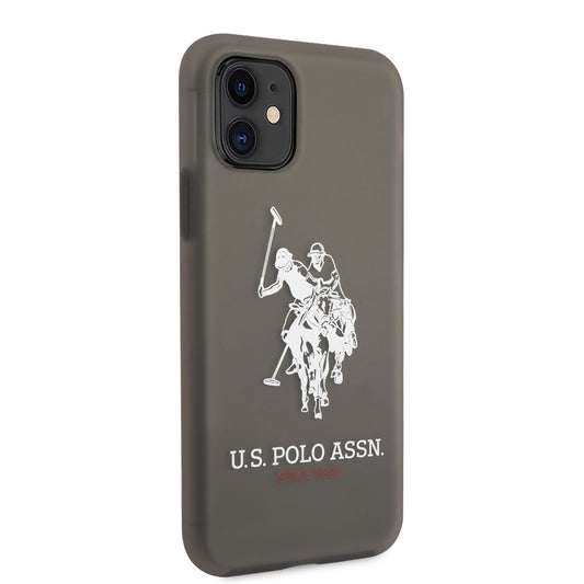 Apple iPhone 11 Kılıf U.S. POLO ASSN. Transparan Silikon Büyük Logo Dizayn Kapak Siyah