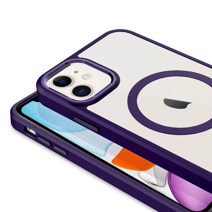 Apple iPhone 11 Kılıf Wireless Şarj Özellikli Zore Krom M-safe Silikon Kapak Lavendery Gray