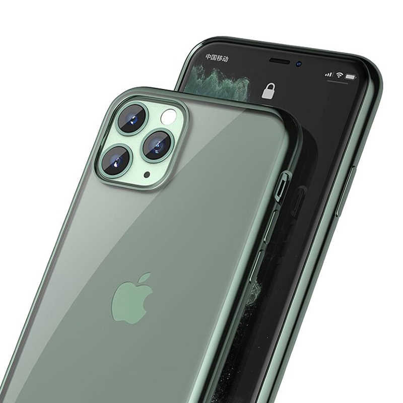 Apple iPhone 11 Pro Benks Magic Glitz Ultra-Thin Transparent Protective Soft Kapak Açık Yeşil