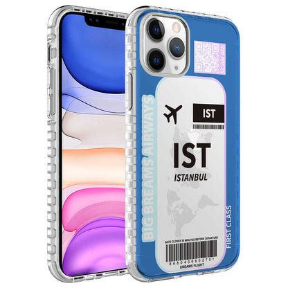 Apple iPhone 11 Pro Max Kılıf Airbag Kenarlı Renkli Desenli Silikon Zore Elegans Kapak